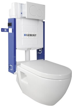 AQUALINE - Závesné WC Nera s podomietkovou nádržkou a tlačidlom Geberit, biela WC-SADA-17