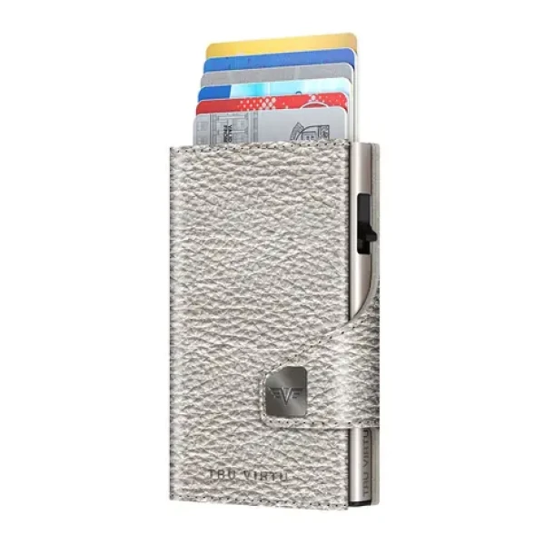TRU VIRTU Click Slide Silver Metallic/Silver / Peňaženka / RFID ochrana / Koža a hliník / 5 kariet (24104000101)