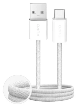 Puro Fabrik 2.0 biela / Dátový kábel / USB-A / USB-C / 10 W / 1,5 m