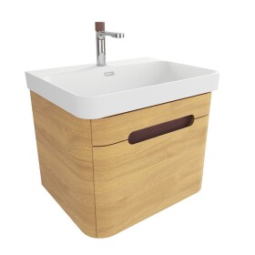 Kúpeľňová skrinka s umývadlom SAT Fusion 57,5x43x45 cm dub medový mat SATFUSION60DMMWBA SATFUSION60DMMWBA