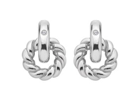 Hot Diamonds Elegantné strieborné náušnice s diamantmi Willow DE804