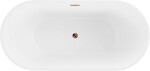 MEXEN/S - Luna vaňa voľne stojaca 180 x 80, biela, sifón a prepad ružové zlato 52031808000-60