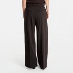 Kalhoty Tommy Hilfiger Viscose Blend Wide Leg Chocolate 40