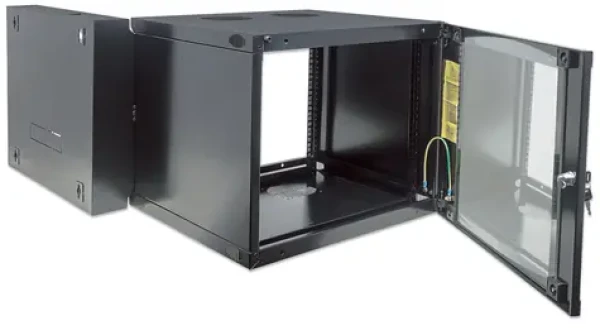 Intellinet Nástenný rozvádzač 540x450 mm čierny / Rozvádzač / 19" / 6U / výklopný rám / nosnosť 30 kg (713740)