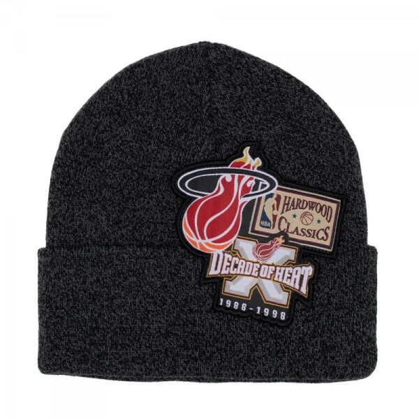 Mitchell & Ness Miami Heat NBA XL Logo Patch Knit Hwc Heat HCFK4341-MHEYYPPPBLCK Čiapka OSFM