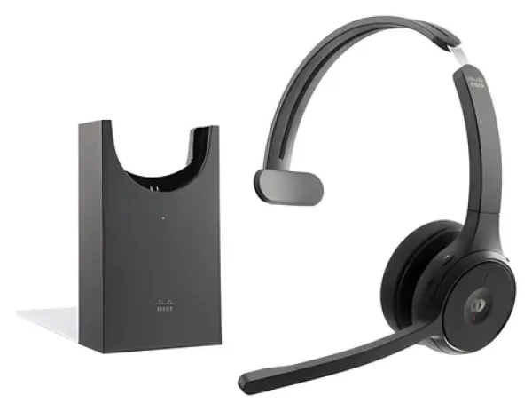 Cisco Headset 721 Wireless Carbon Black / bezdrôtová náhlavná súprava / jednostranné slúchadlo / mikrofón / stojanček (HS-WL-721-BUNAS-C)