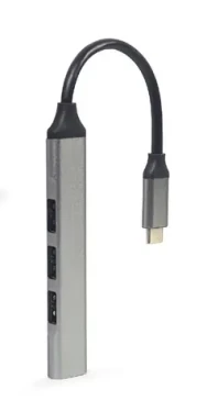 Gembird UHB-CM-U3P1U2P3 strieborná / USB-C rozbočovač / 3x USB 2.0 / 1x USB 3.0 (UHB-CM-U3P1U2P3-02)