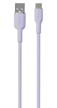 Puro Soft Silicone Cable levanduľová / dátový kábel / USB-A / USB-C / 1.5m (PUUSBCICONLVD)
