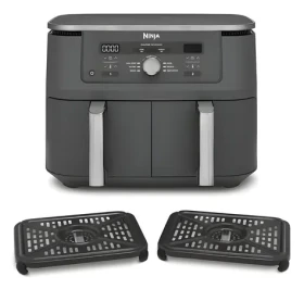 Ninja DZ400EU šedá / Teplovzdušná fritéza / 2470 W / 2x 4,75 l / 6 programov / 2 koše (DZ400EU)