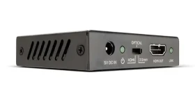 Lindy HDMI 18G Audio Embedder černá / HDMI audio embedder / 4K 60Hz / TOSLink a 3,5mm audio vstup (38203)