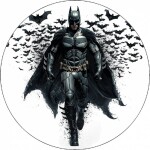 Jedlý papier Batman čiernobiely, 19,5 cm - Pictu Hap