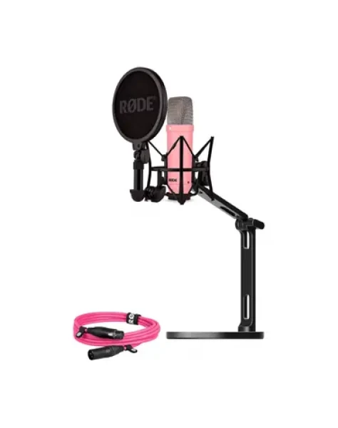 Rode NT1 Signature ružová / Štúdiová sada / Kondenzátorový mikrofón / XLR kábel / Stolný držiak (BUROINT1PK)