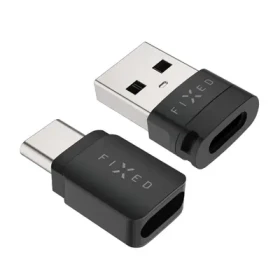FIXED Hliníkový USB-C/C a USB-C/U Data blocker 2in1 čierny (FIXA-BLC-BK)