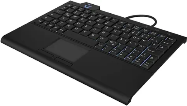 Keysonic KSK-3210ELU čierna / Mini klávesnica / Touchpad / Podsvietenie / USB / DE (60961)