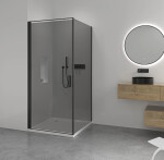CERANO - Sprchovací kút Porte Ľ/P - 8 mm - čierna matná, grafitové sklo - 80x90x195 - otočný CER-8050BD7491