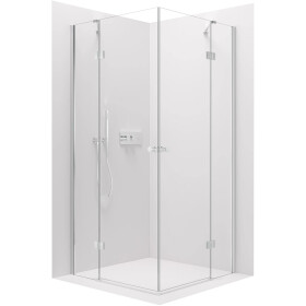 CERANO - Sprchovací kút Marino Duo Ľ/P - 6 mm - chróm, transparentné sklo - 110x100x190 - pántový CER-480229