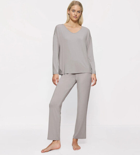 TIMELESS SENSUALITY - Mäkký modalový pyžamový set s čipkou Triumph Silent Grey 42