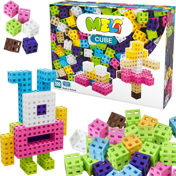 Mamido Farebné kocky Cube Pink Meli 100 dielov ZA5667