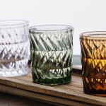 MADAM STOLTZ Pohár na vodu Green / decor 300 ml