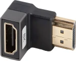 Lanberg strieborná / Redukcia / HDMI (F) na HDMI (F) / lomená dole / hliníkové telo / 8K (AD-HDMI-07)