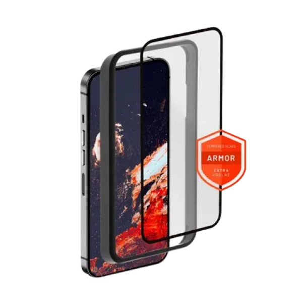 FIXED Armor Prémiové ochranné tvrdené sklo s aplikátorom pre Apple iPhone 15 PLUS čierna (FIXGA-1201-BK)