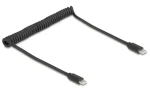 DeLock USB-C / Špirálový USB kábel / USB 2.0 / USB-C - USB-C / 0,45-0,75 m / 2 A / čierny (90369)