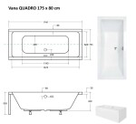 BESCO - Obdĺžniková vaňa QUADRO - Nožičky k vani - Bez nožičiek, Rozmer vane - 175 × 80 cm VANQAUD175