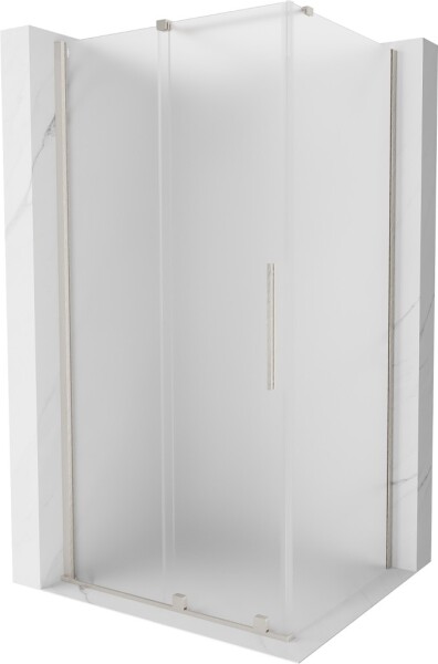 MEXEN/S - Velár sprchovací kút, posuvné dvere 90 x 85, dekor, nikel kartáčovaný 871-090-085-31-97