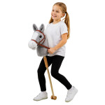 Mamido Kôň na tyči Hobby Horse so zvukmi a kolieskami 100 cm sivý