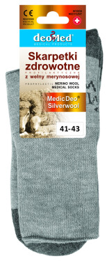 Zdravotné ponožky MEDIC DEO SilverWool - JJW DEOMED černá 44-46