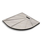 H K - BLACK STAR sprchová vanička z liateho mramoru, štvrťkruh, 90x90x3 cm SE-BLACKSTAR99RSET