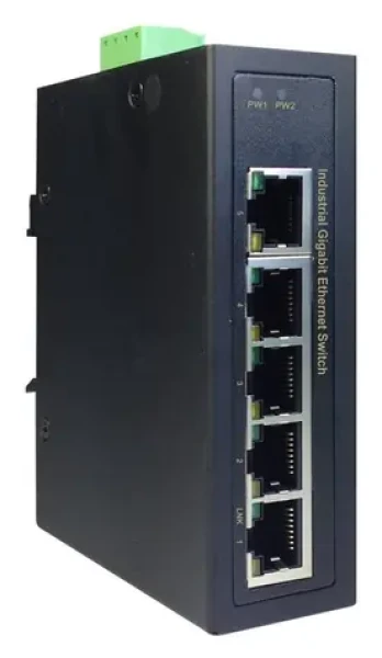 Digitus Industrial / Switch / 5- Port / Gigabit / Unmanaged / DIN lišta / čierny (DN-651107)