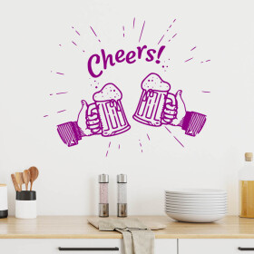 Veselá Stena Samolepka Cheers Farba: fialová, Veľkosť: 80 x 67 cm