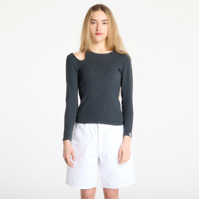 Tričko A BATHING APE Pigment Dyed Cut Out Rib L/S Tee Black M