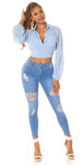 Sexy Highwaist Skinny Jeans "perfect blue" ripped denimblue 44