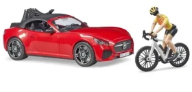 Bruder 03485 Športové auto DODGE s cestným kolesom a figúrkou