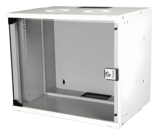 Equip ECO 540x400mm svetlo šedá / Nástenný rozvádzač / 19" / 9U / Sklenené dvere (EWM-09-5440-G)