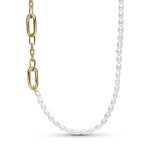 Pandora Luxusný pozlátený náhrdelník s pravými perlami Shine Me 362302C01-45