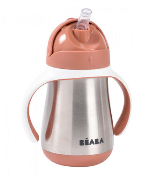 Beaba Hrnček termoizolačný so slamkou nerez 250ml Terracotta (913587BB)