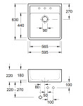 VILLEROY & BOCH - Keramický drez Single-bowl sink White alpin modulový 595 x 630 x 220 bez excentra 632061R1 2. akosť