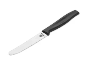Böker Nôž na pečivo čierny / Kuchynský nôž / Vlnkované ostrie / Dĺžka čepele 10,5 cm / Celková dĺžka 21 cm (03BO002)