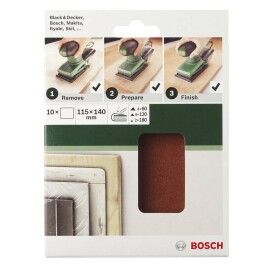 Bosch Accessories 2609256B15 brúsny papier bez otvorov Zrnitosť 60 (d x š) 140 mm x 115 mm 10 ks; 2609256B15