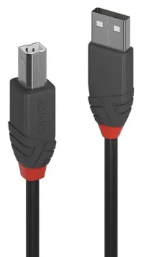Lindy USB 2.0 AB 0,5m čierna / USB kábel / 480 Mbit/s (36671)