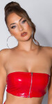 Sexy Koucla Latex look bandeau top with zip red L