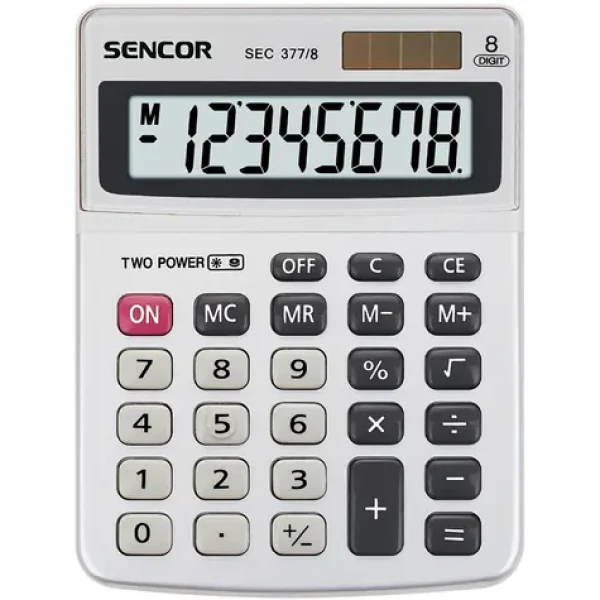 Sencor SEC 377/8 / Kalkulačka / 8 miestny LCD displej / 1xLR41 (8590669044818)