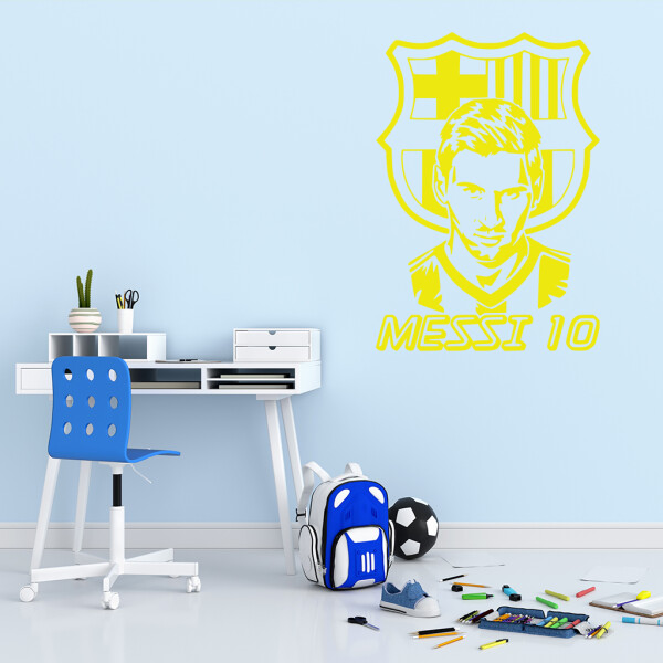 Veselá Stena Samolepka Lionel Messi 10 Farba: žlutá, Veľkosť: 80 x 57 cm