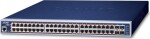 Planet PLANET GS-5220-48P4X łącza sieciowe Zarządzany L3 Gigabit Ethernet (10/100/1000) Obsługa PoE 1U Modrý