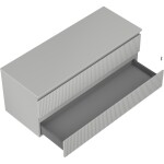MEXEN/S - Rivel kúpeľňová skrinka pod umývadlo 120 cm s doskou, 2 zásuvky, reliéf, šedá mat 91A20-12047-2-BFFC62