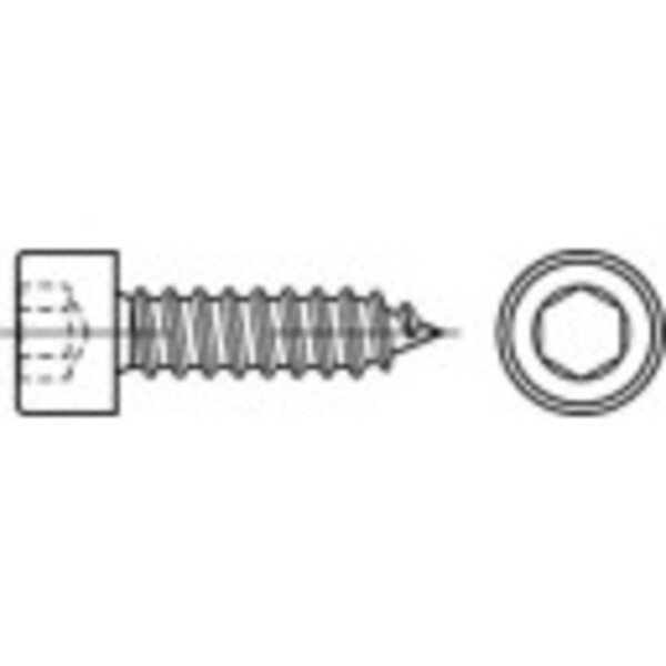 TOOLCRAFT 1067949 okrúhla skrutka do plechu 5.5 mm 70 mm vnútorný šesťhran 88312 nerezová ocel A2 200 ks; 1067949
