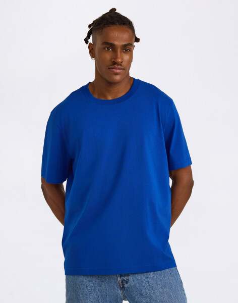 Organic Basics True Heavy Boxy Fit Tee Vibrant Blue S